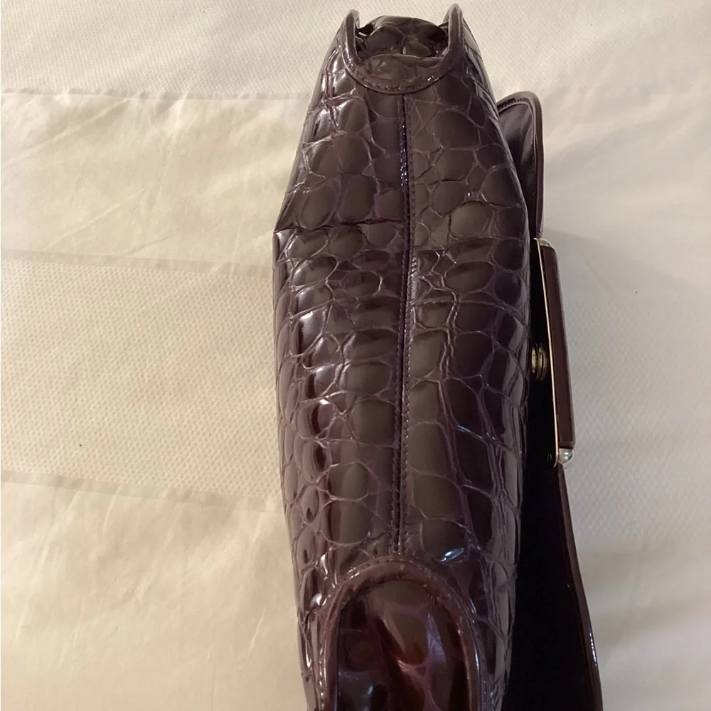 Christian Dior Dior Purple Crocodile Embossed Patent Clutch - Picture 7 of 15